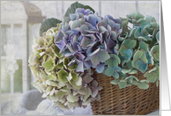 Fall Hydrangea Basket Watercolor Blank card