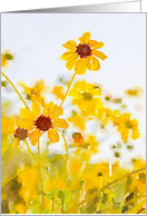 Sunny Yellow Wildflowers Watercolor Blank card