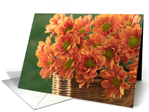 Basket of Autumn Chrysanthemums Blank card (1418090)