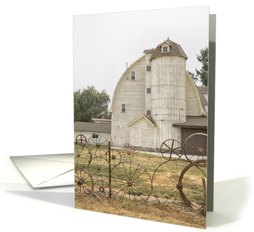 The Old White Barn - Blank card (1522694)