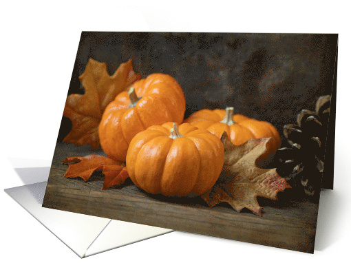 Autumn Pumpkins and Pinecones Blank card (1645334)
