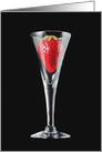 A Red Strawberry in a Wine Glass Blank Any Occasion card