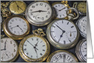 Close-up of a collection of antique watches blank any occasion card