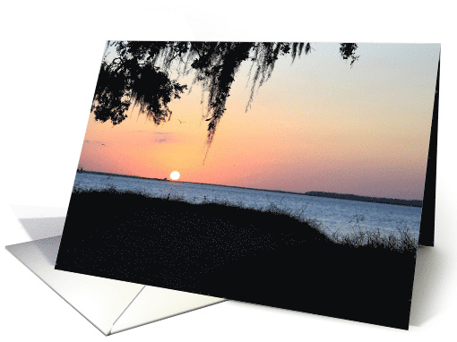 Romantic Ocean Sunset Blank Any Occasion card (1077992)