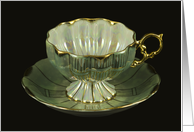 Mint Green Art Deco Teacup Invitation to a Tea card