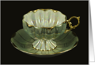 Antique Green Art Deco Teacup Blank Any Occasion card