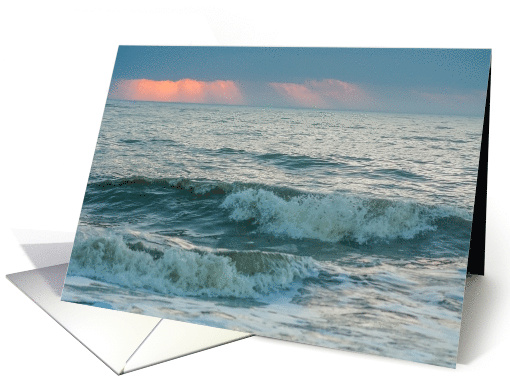Ocean Waves with Sun Rays at Dawn Blank Any Occasion card (1507180)