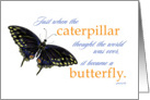 Inspirational Saying & Butterfly Greeting Card Encouragement card