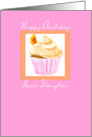 Happy Birthday Sweet Daughter with Orange & PInk Cupcake card