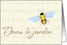 In the Garden, blank greeting card with bee card
