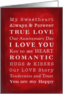 Our Anniversary, Romantic Word Montage, Our Love Story card