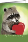 Happy Birthday Card, Love Bandit Raccoon card