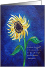 Sunflower Painting on Blue with Smile Saying card