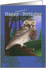 Owl, Happy Belated Birthday, Nature, Forest card