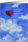 Love Heart Balloon, Happy Birthday card