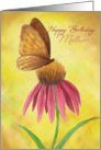 Happy Birthday Mother, pink floral with butterfly card