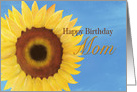 Happy Birthday Mom, Bright Yellow Sunflower Birthday card