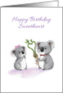 Happy Birthday Sweetheart, Koala Couple Birthday Love card