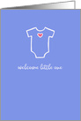 Welcome Little One, Baby Boy, Onesie, Congratulations New Baby card