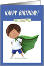 Happy Birthday, Super Kid, Blue, Little Boy, Superhero card