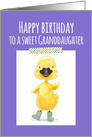 Happy Birthday to a Sweet Granddaughter, Yellow Duckling, Purple card
