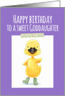 Happy Birthday to a Sweet Goddaughter, Yellow Duckling, Purple card