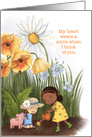 My Heart Wears a Smile, Thinking of You, Floral, Illustration, Art card