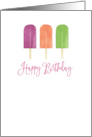 Happy Birthday Ice Pop Trio in Pink Orange Lime card