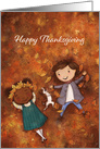 Happy Thanksgiving, Autumn Leaves, Friends card