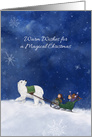 Warm Wishes for a Magical Christmas Polar Bear with Sleigh card
