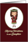 Merry Christmas to our Daughter Little Girl with Floral Crown card