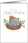 Joyful Christmas with Birds in a Nest from Both of Us card