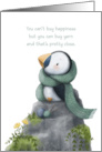 Knitting Puffin Happy Birthday Cute Card