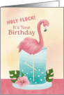Holy Flock It’s Your Birthday Flamingo Cake with Flower card