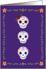 Happy Halloween with Sugar Skulls and Flowers card