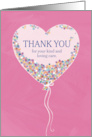 Thank You Loving Care Heart Balloon on Pink card