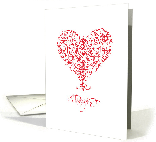 Always Calligraphy Heart Design - Anniversary card (1028159)
