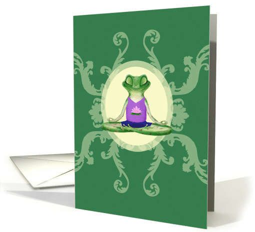 Yoga Frog, Embrace your Inner Goddess, Lotus Flower card (1043319)