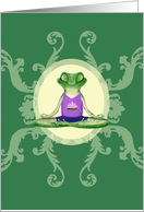 Yoga Frog, Embrace your Inner Goddess, Lotus Flower card