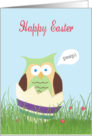 Happy Easter with Owl, Peep!, Easter Egg, Spring card