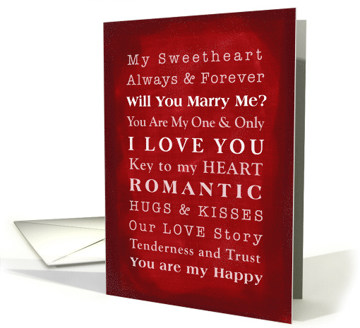 Will You Marry Me? Romantic Proposal, Pop the Question, Love card