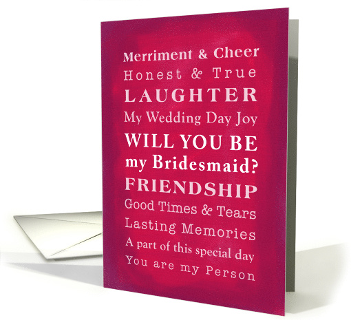 Will You be My Bridesmaid? Wedding Party, Friendship,... (1134612)