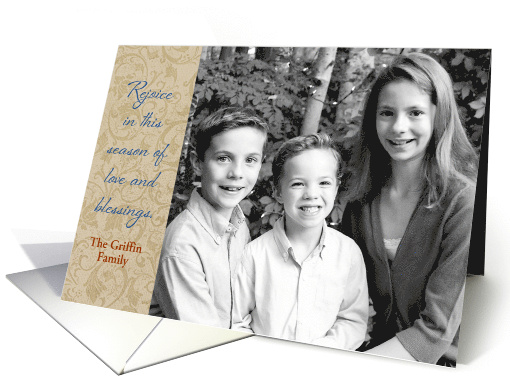 Holiday Photo Card, Rejoice in the Season, ivory and... (1147780)