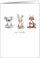 Koala, Rabbit, Fox, Just Breathe Thinking of You card