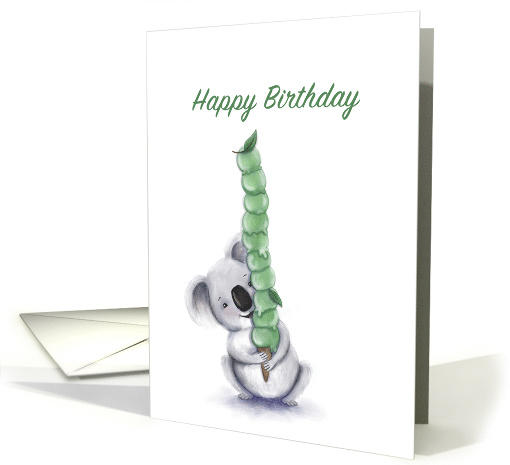 Happy Birthday koala with ice cream, blank inside card (1612518)