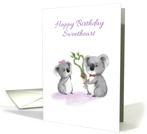 Happy Birthday Sweetheart, Koala Couple Birthday Love card (1612546)