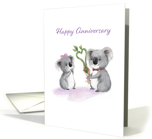Spouse Wedding Anniversary Cute Koala Bears in Love card (1612550)