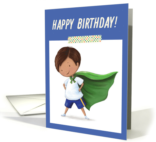 Happy Birthday, Super Kid, Blue, Little Boy, Superhero card (1617508)