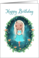 Happy Birthday, Fairy with Crown, Magical Fantasy Theme card