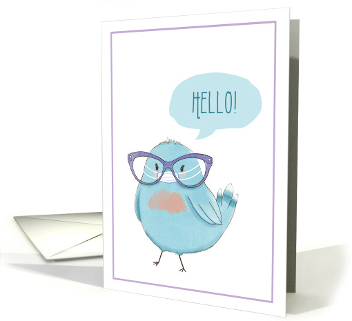 Hello Bluebird with Glasses and Mask, Thinking of You card (1618616)